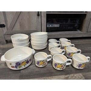 Temper-Ware By Lenox Summer Harvest 17 Piece Set Tea Cups Cereal Bowls Casserole